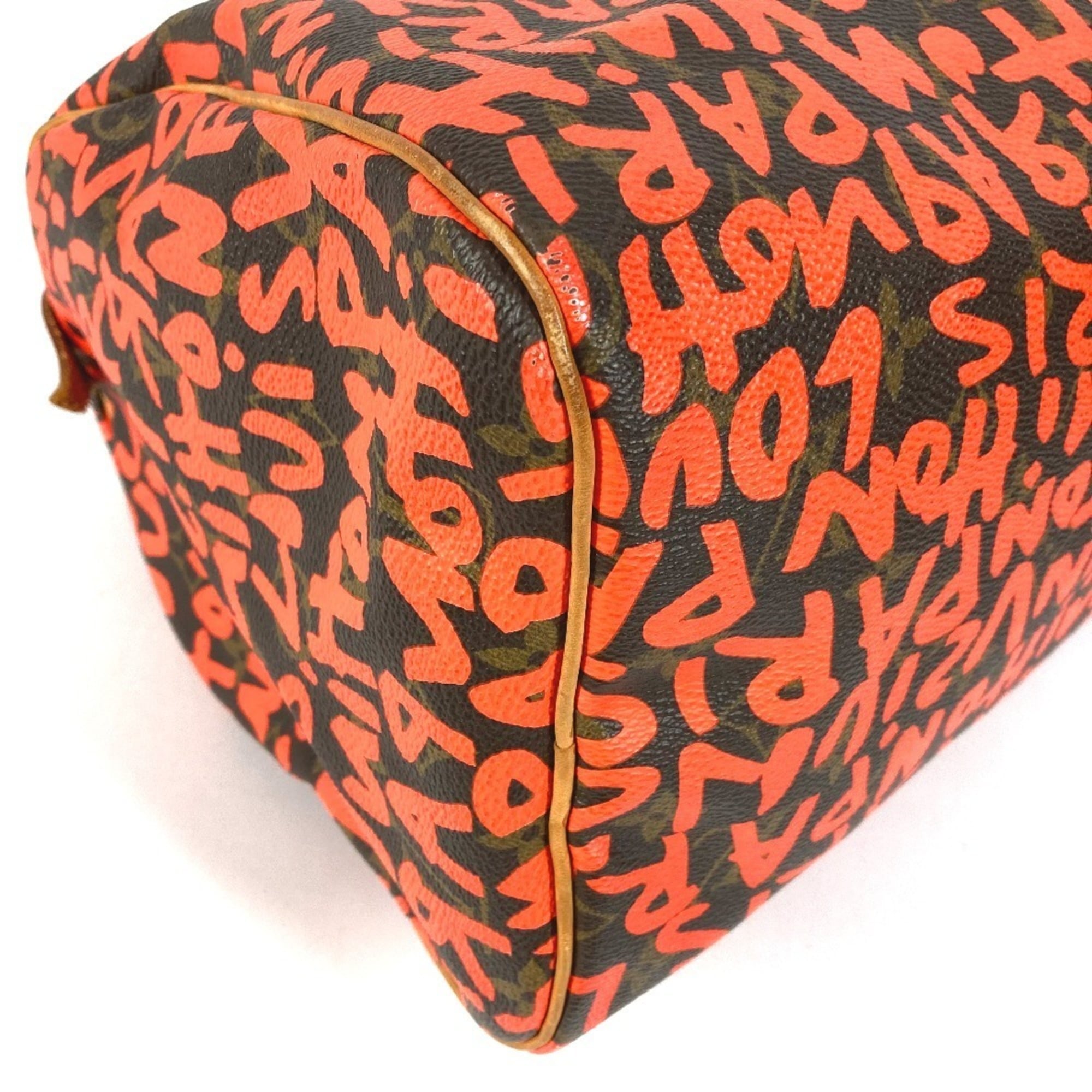 Louis Vuitton Monogram Graffiti Lv Orange Orange Monogram Graffiti Boston Bag Handbag (Pre-Owned)