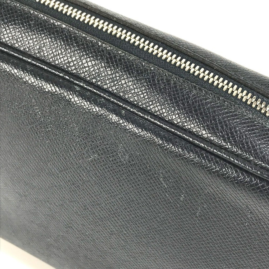 Louis Vuitton Navy Navy Blue Taiga Leather Clutch Bag Pochette Pouch (Pre-Owned)