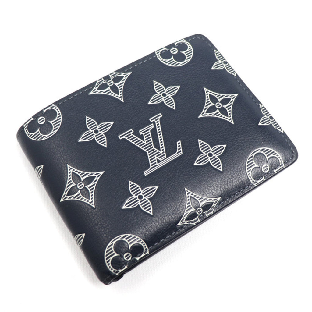 Louis Vuitton Navy Monogram Shadow Wallet (Bi-Fold) (Pre-Owned)