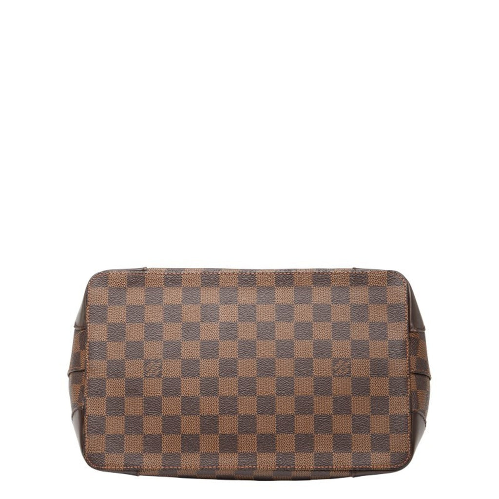 Louis Vuitton Damier Brown Damier Canvas Ebene Leather Handbag Tote Bag (Pre-Owned)