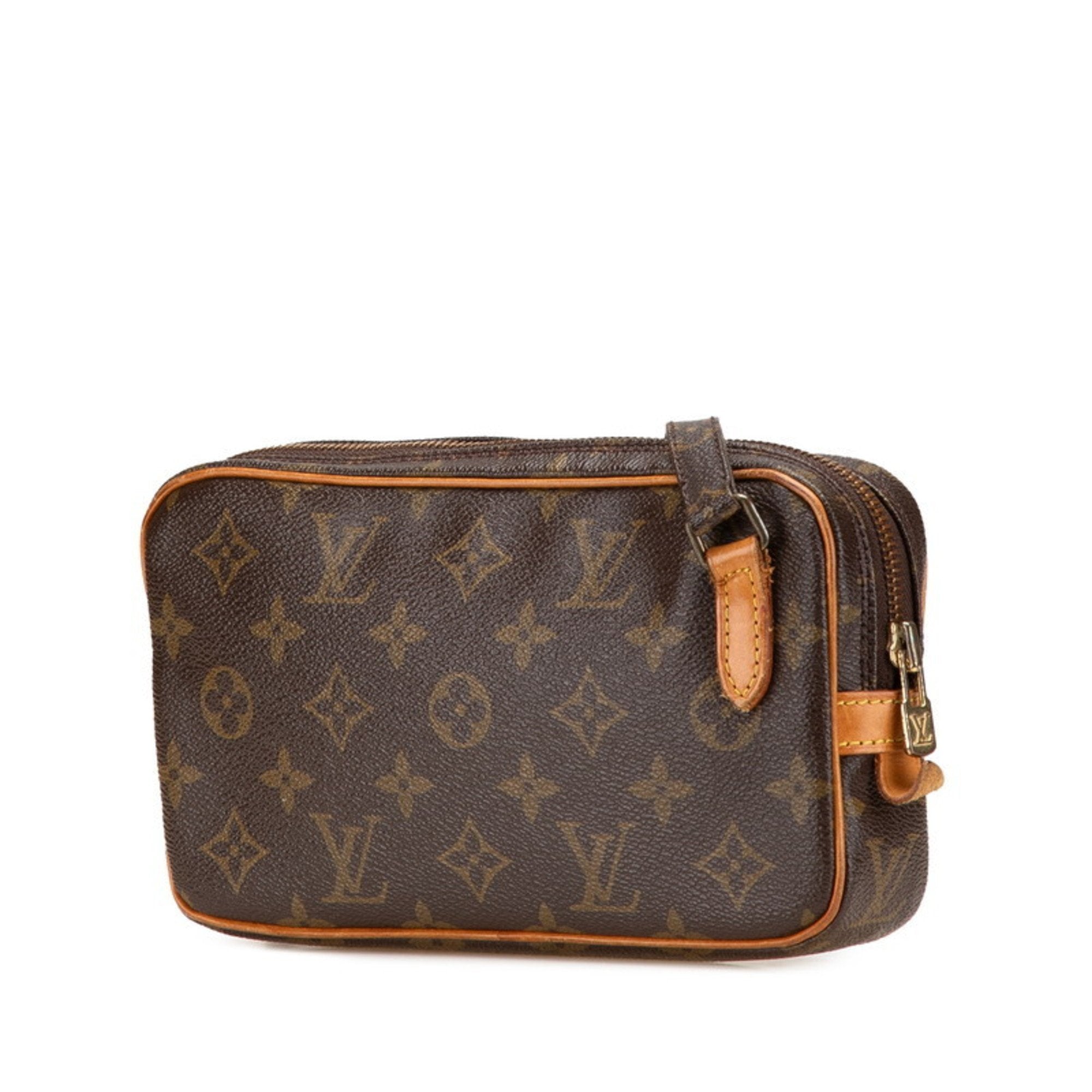 Louis Vuitton Brown Pvc Leather Pochette Shoulder Bag (Pre-Owned)