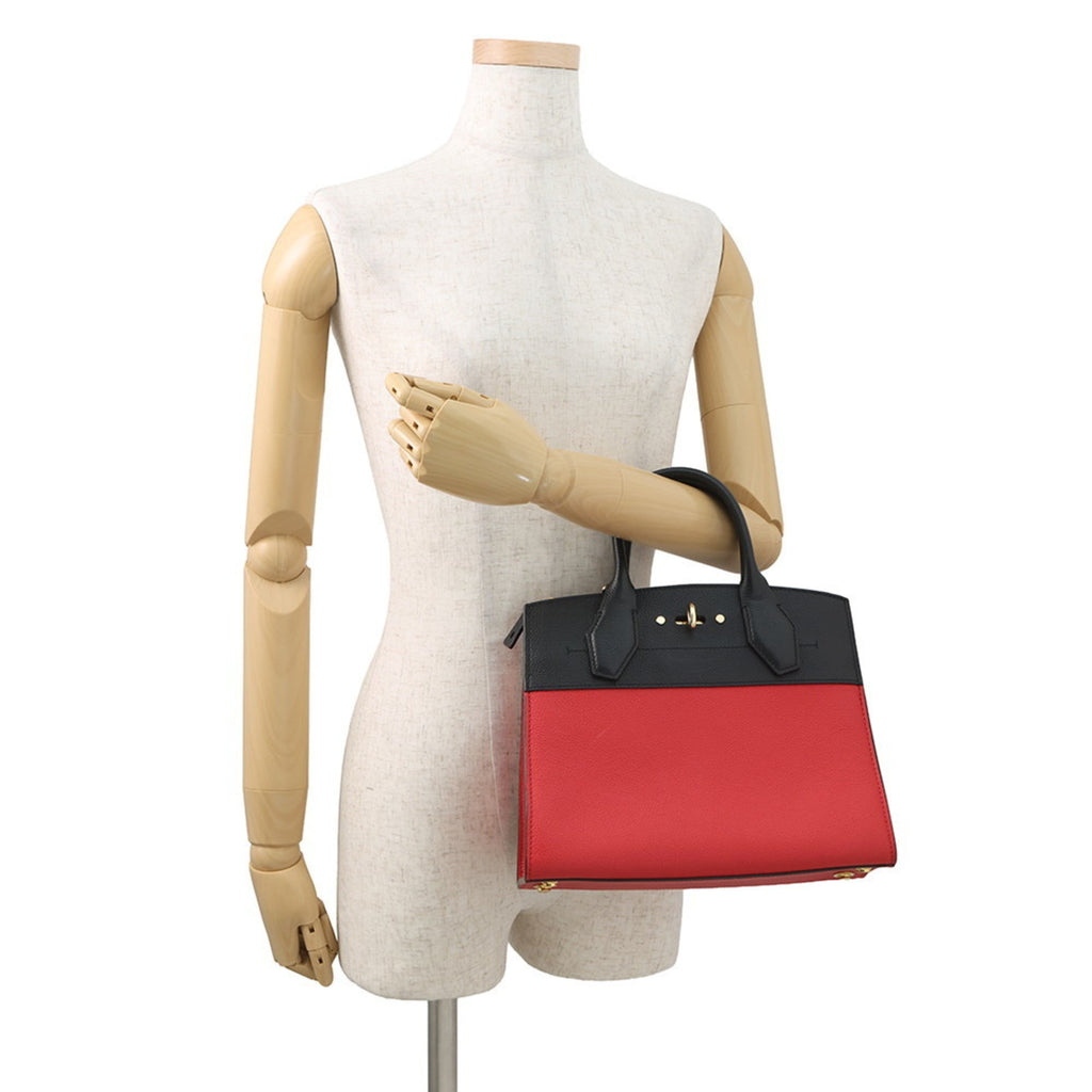 Louis Vuitton Noir Rouge Leather Handbag Shoulder Bag (Pre-Owned)