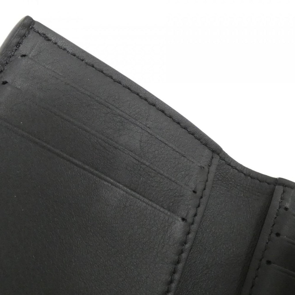 Louis Vuitton Black Leather Wallet (Tri-Fold) (Pre-Owned)