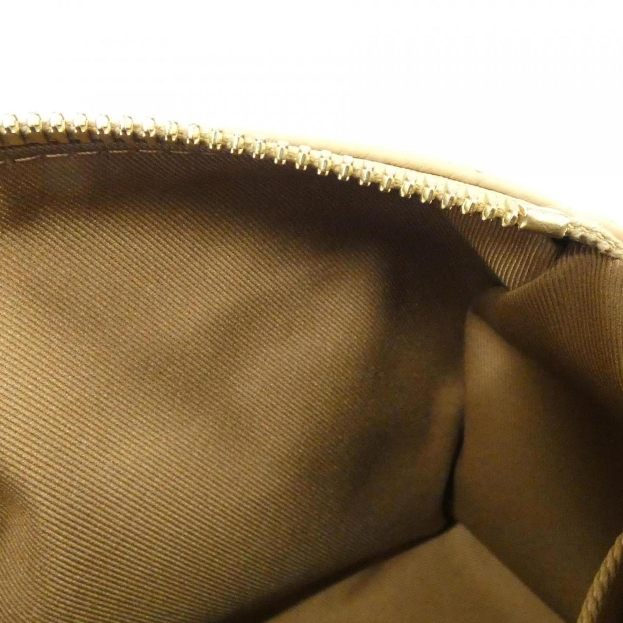 Louis Vuitton Beige Leather Coated Canvas Boston Bag (Pre-Owned)