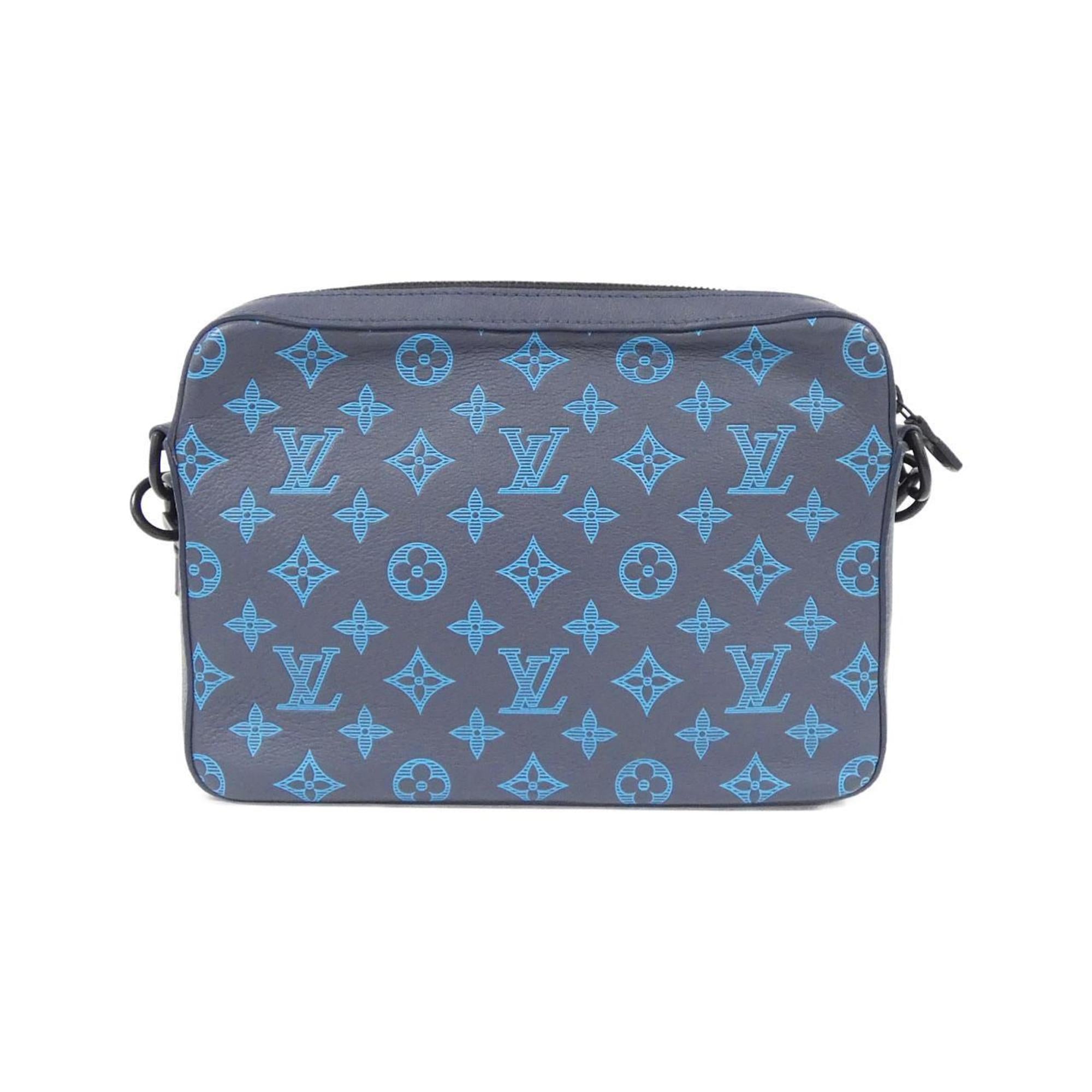 Louis Vuitton Black Blue Leather Shoulder Bag (Pre-Owned)