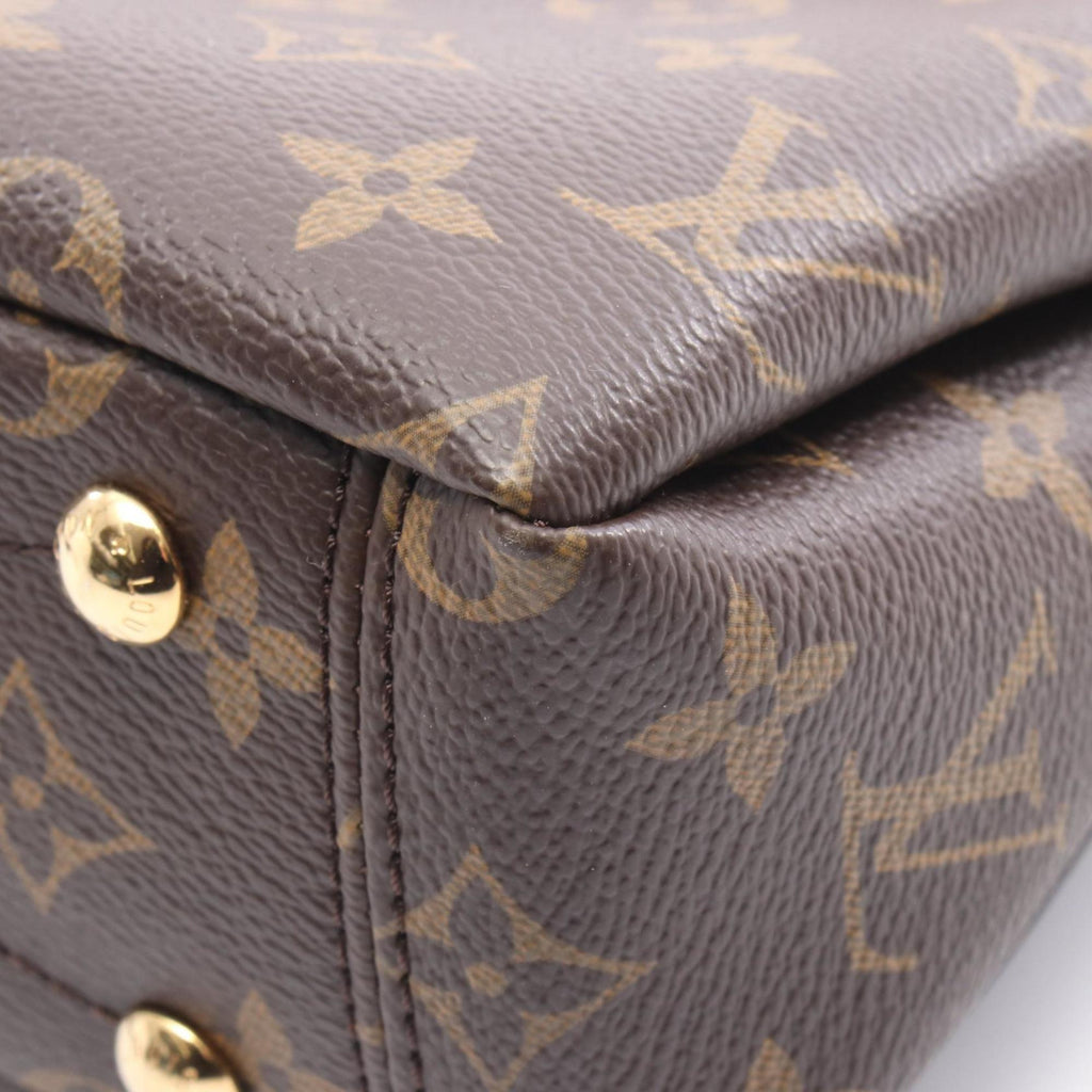 Louis Vuitton Black Brown Monogram Coated Canvas Leather Handbag (Pre-Owned)