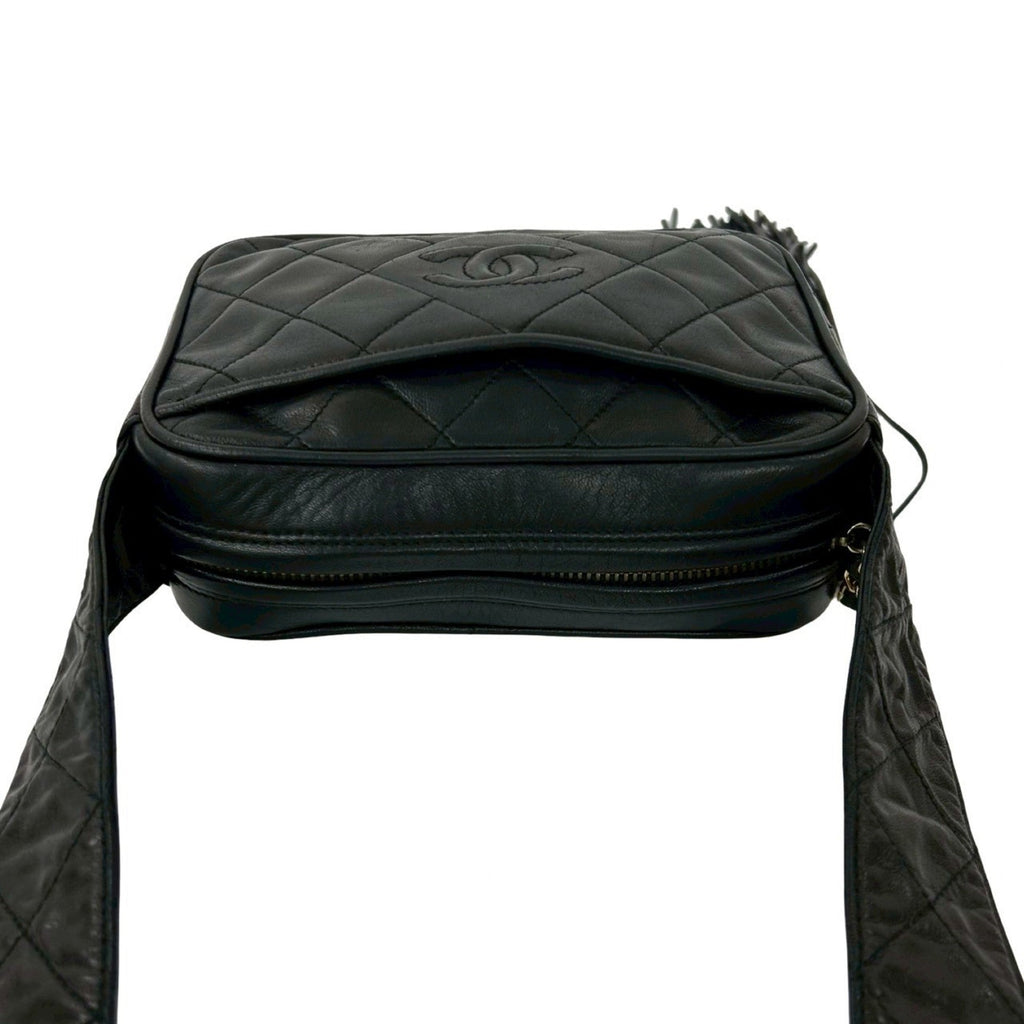 Vintage Diamond CC Camera Bag Quilted Leather Small