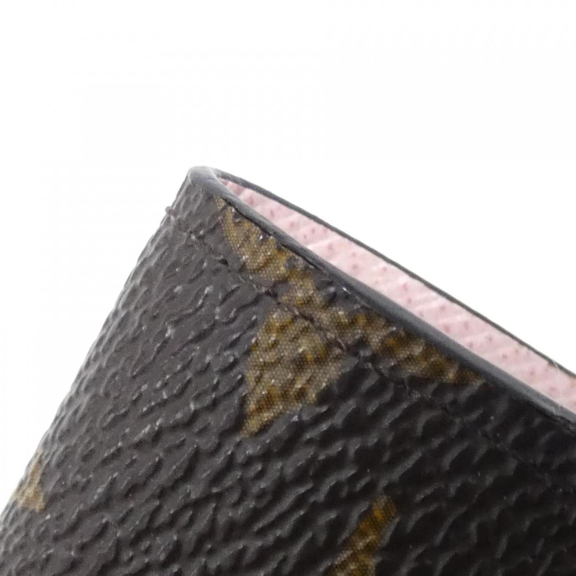 Louis Vuitton Marron Rose Ballerine Coated Canvas Wallet (Tri-Fold) (Pre-Owned)