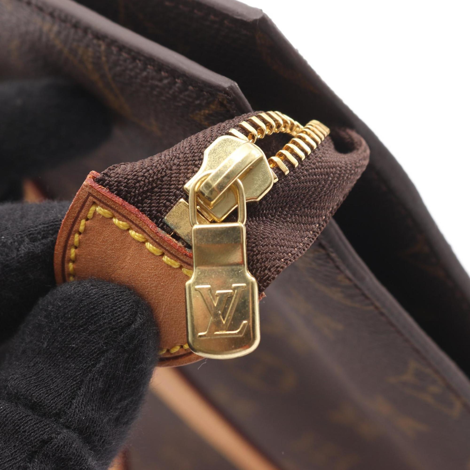 Louis Vuitton Brown Coated Canvas Leather Shoulder Bag (Pre-Owned)