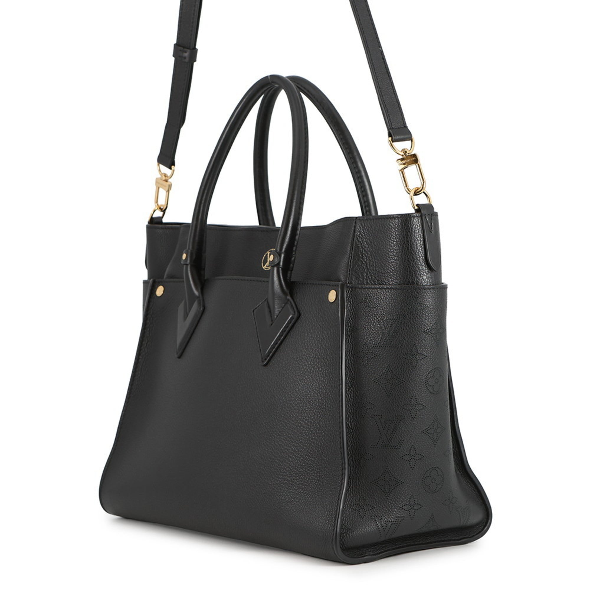 Louis Vuitton Noir Monogram Leather Handbag (Pre-Owned)