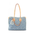 Louis Vuitton Blue Monogram Denim Denim Leather Tote Bag (Pre-Owned)