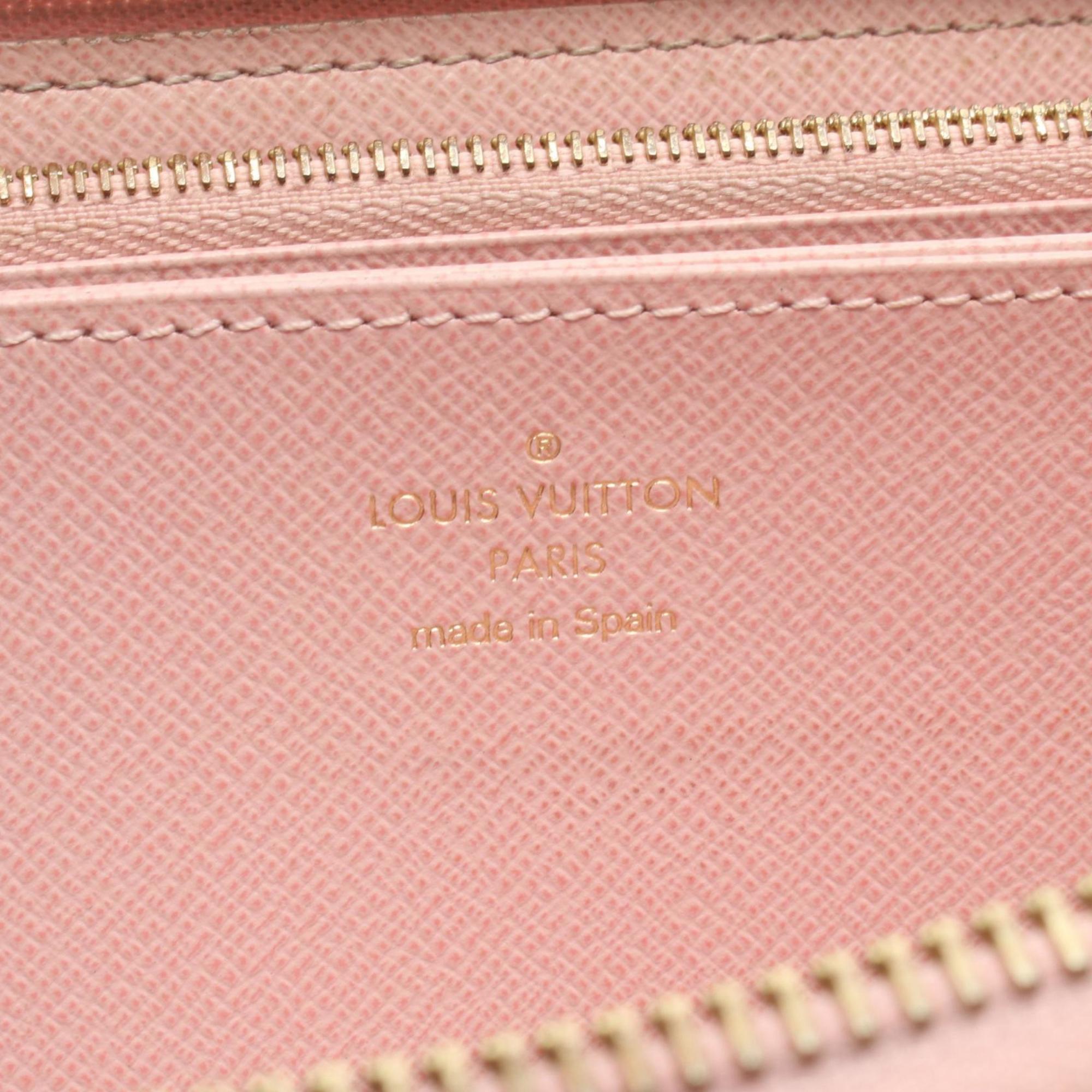 Louis Vuitton Rose Ballerine White Coated Canvas Long Wallet (Bi-Fold) (Pre-Owned)