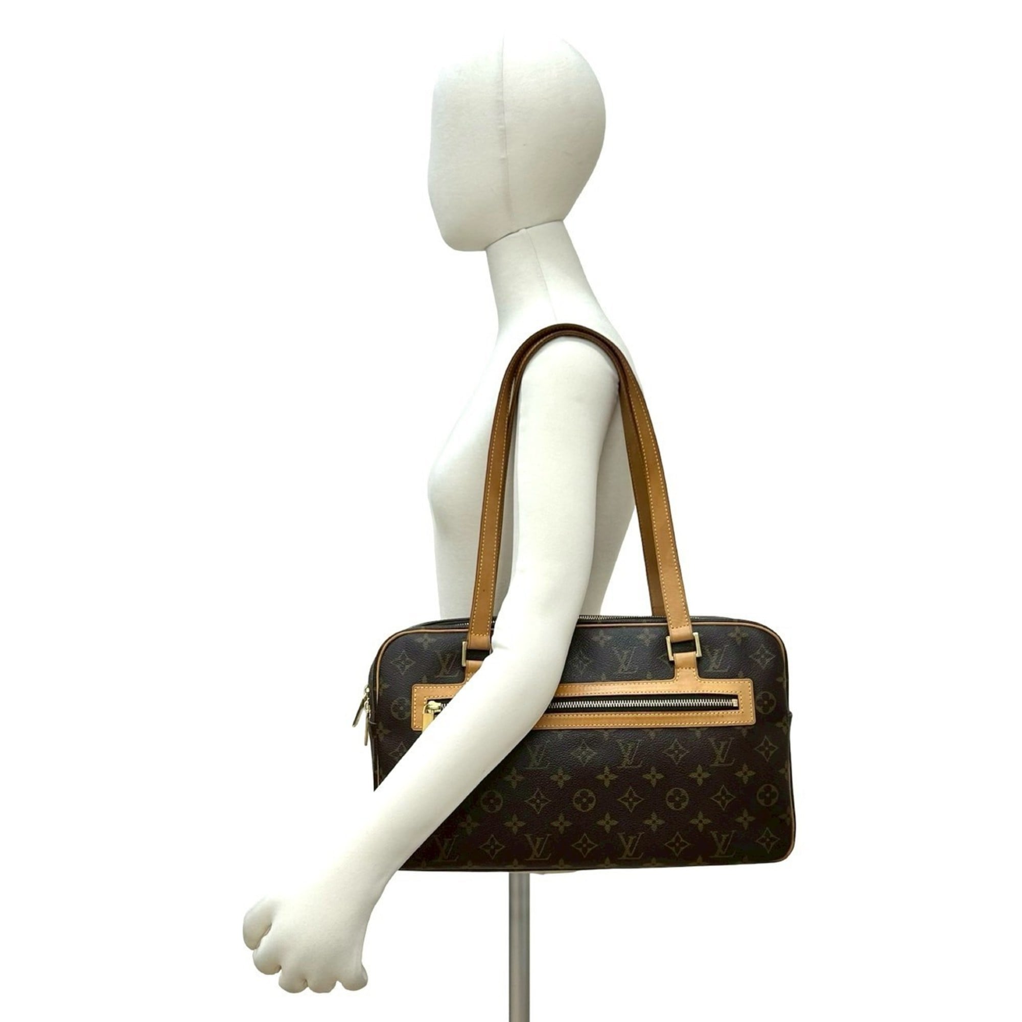 Louis Vuitton Brown Leather Pvc Shoulder Bag Tote Bag (Pre-Owned)