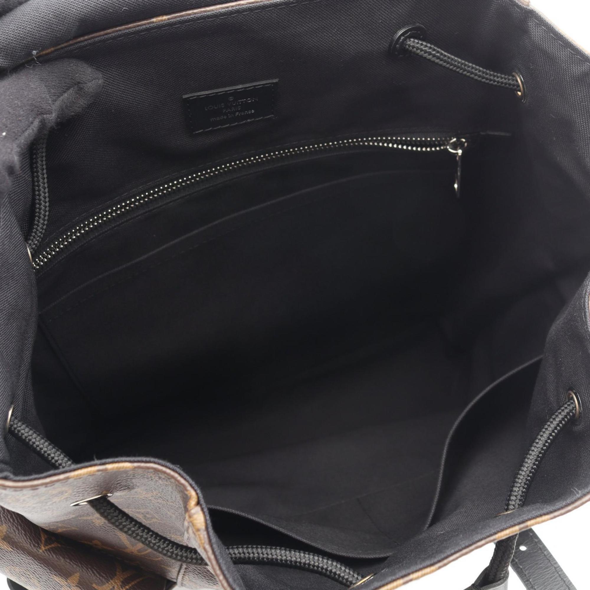 Louis Vuitton Black Brown Monogram Macassar Coated Canvas Leather Backpack (Pre-Owned)