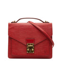 Louis Vuitton Castilian Red Leather Handbag Shoulder Bag (Pre-Owned)