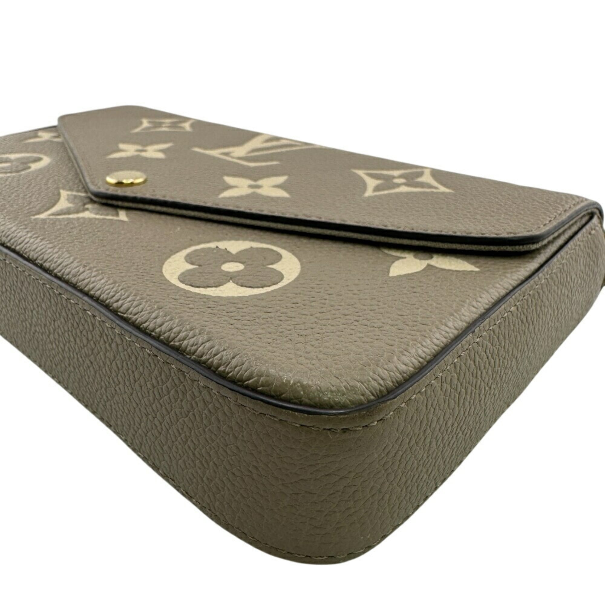 Louis Vuitton Gray Grayish Leather Pochette Shoulder Bag (Pre-Owned)