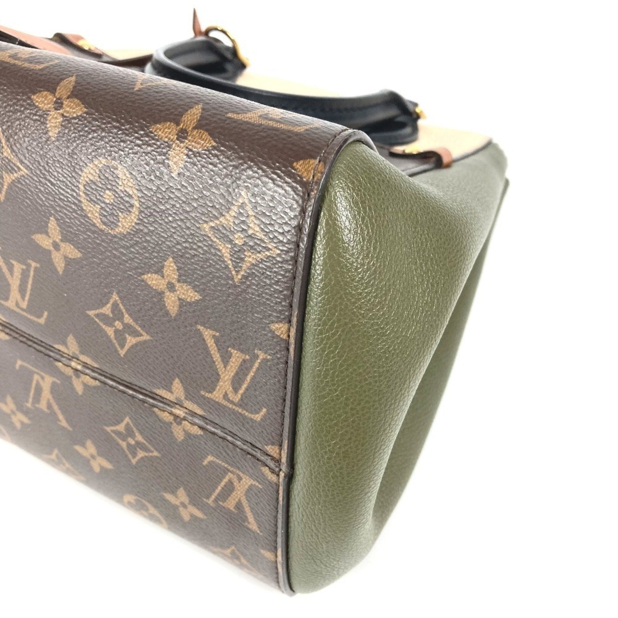 Louis Vuitton Brown Khaki Monogram White Monogram Handbag Tote Bag (Pre-Owned)