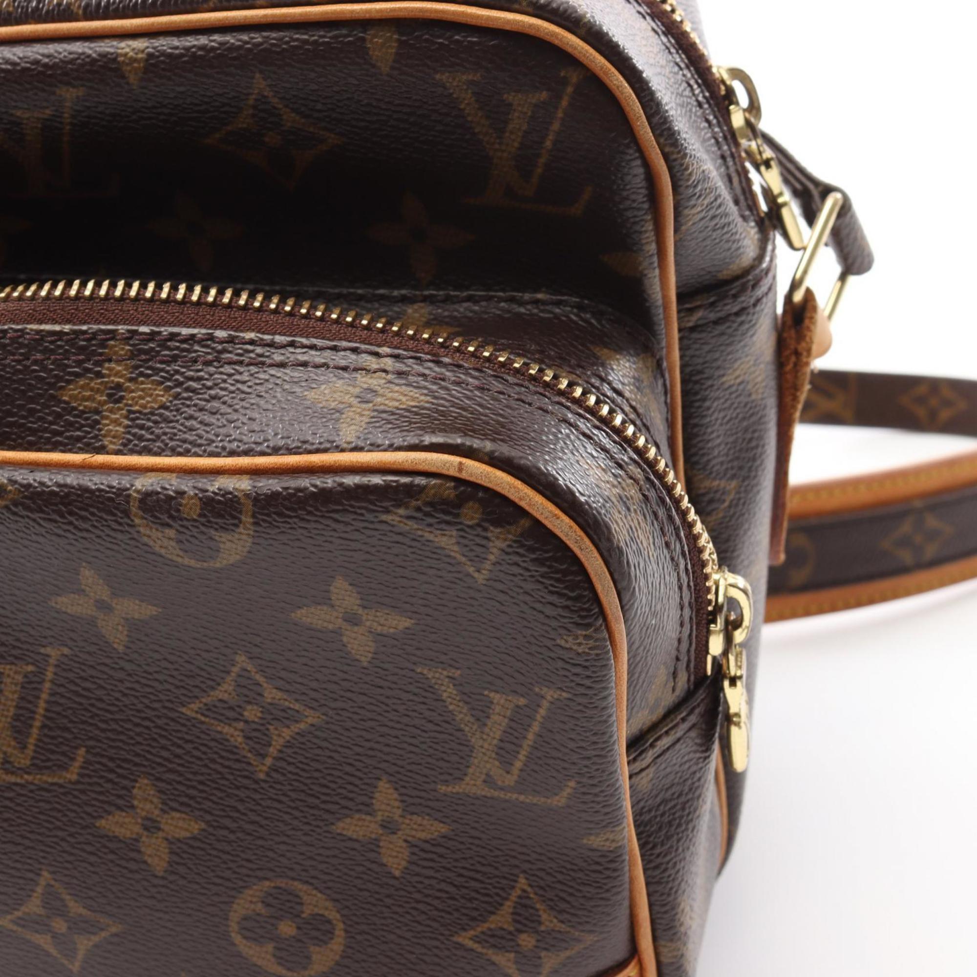 Louis Vuitton Brown Monogram Coated Canvas Leather Shoulder Bag (Pre-Owned)