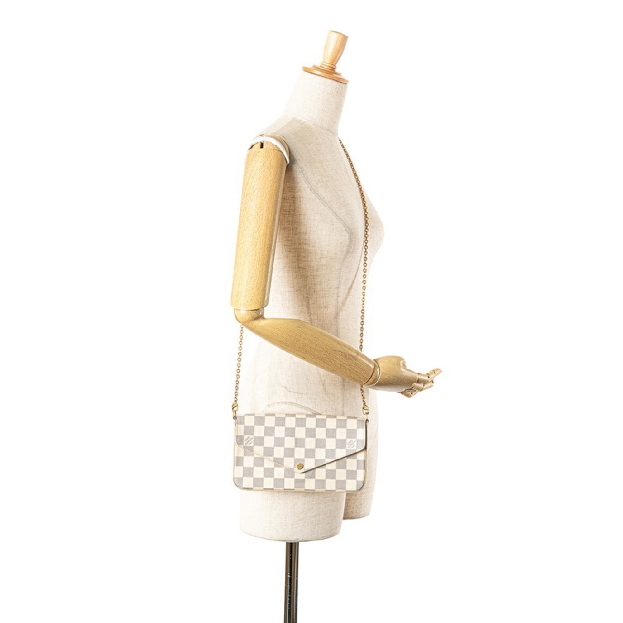 Louis Vuitton Damier Azur Ivory Pvc Leather Pochette Shoulder Bag (Pre-Owned)