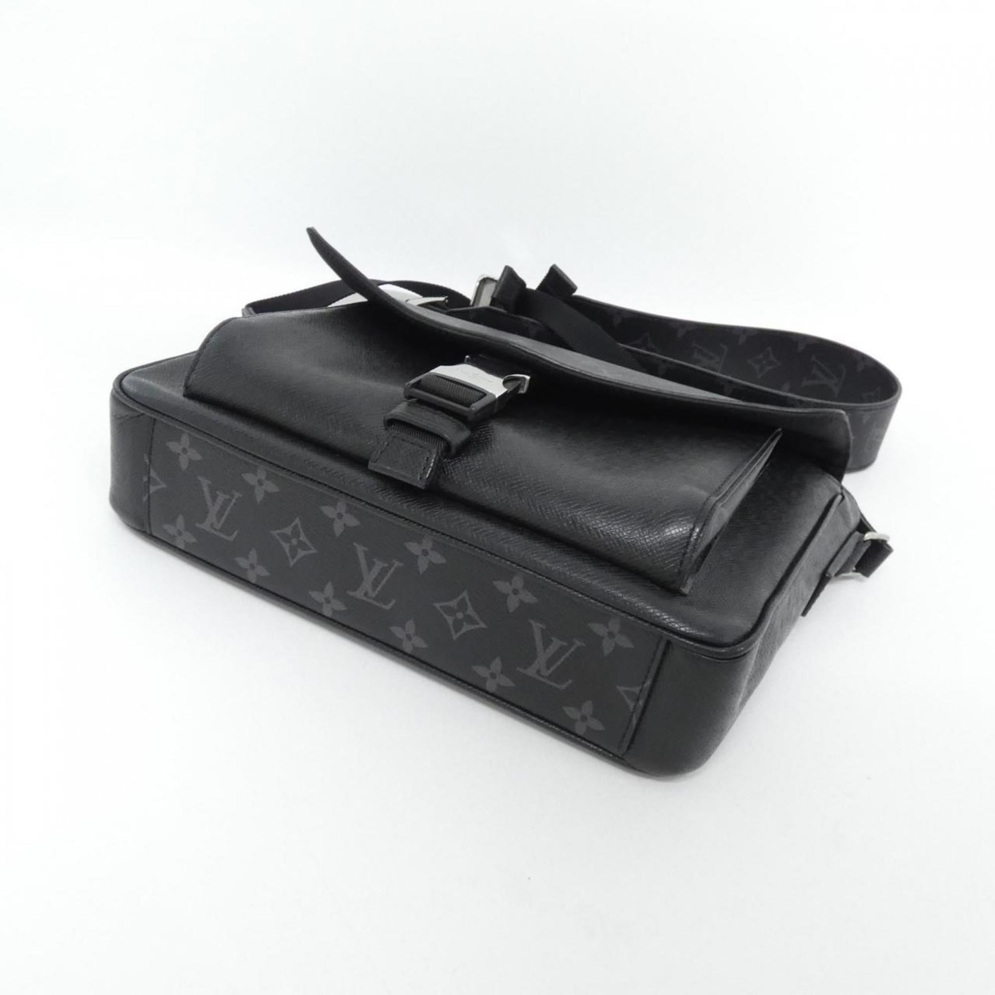 Louis Vuitton Black Coated Canvas Leather Shoulder Bag (Pre-Owned)