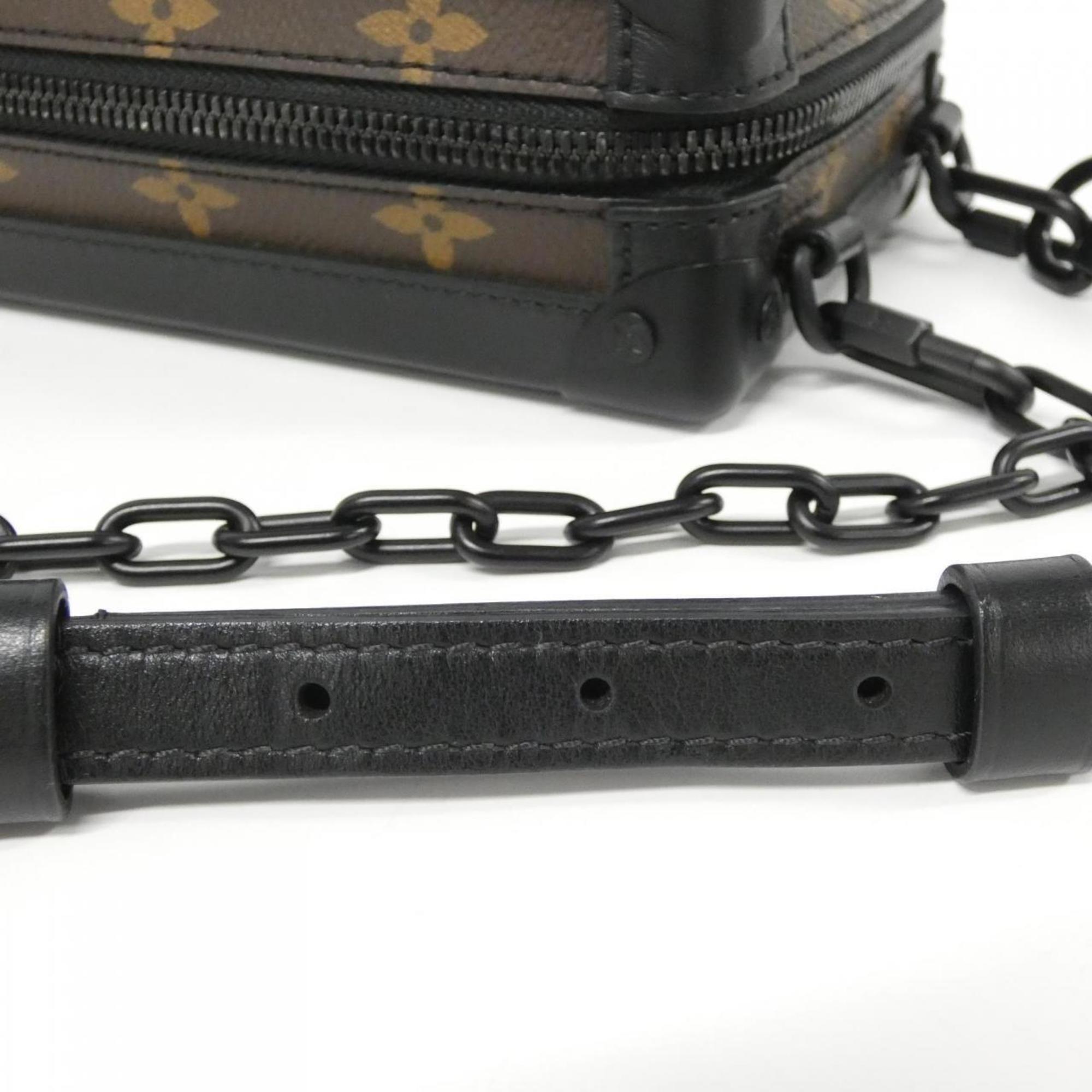 Louis Vuitton Black Dark Brown Marron Coated Canvas Shoulder Bag (Pre-Owned)