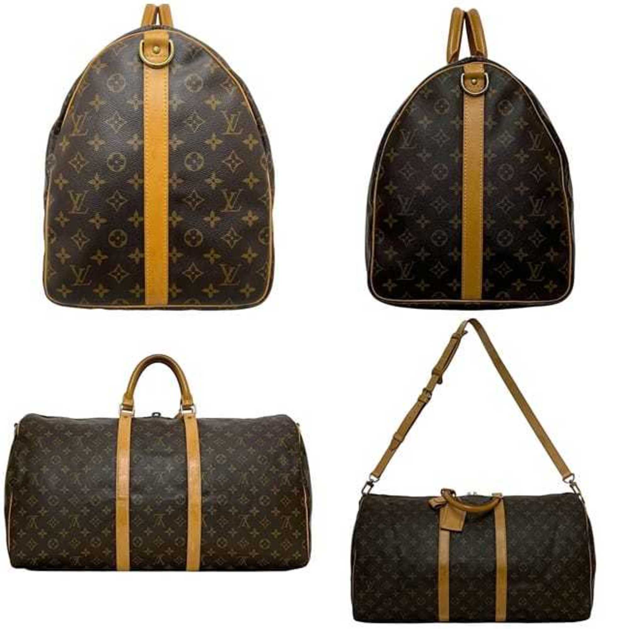 Louis Vuitton Monogram Brown Monogram Leather Boston Bag Shoulder Bag (Pre-Owned)