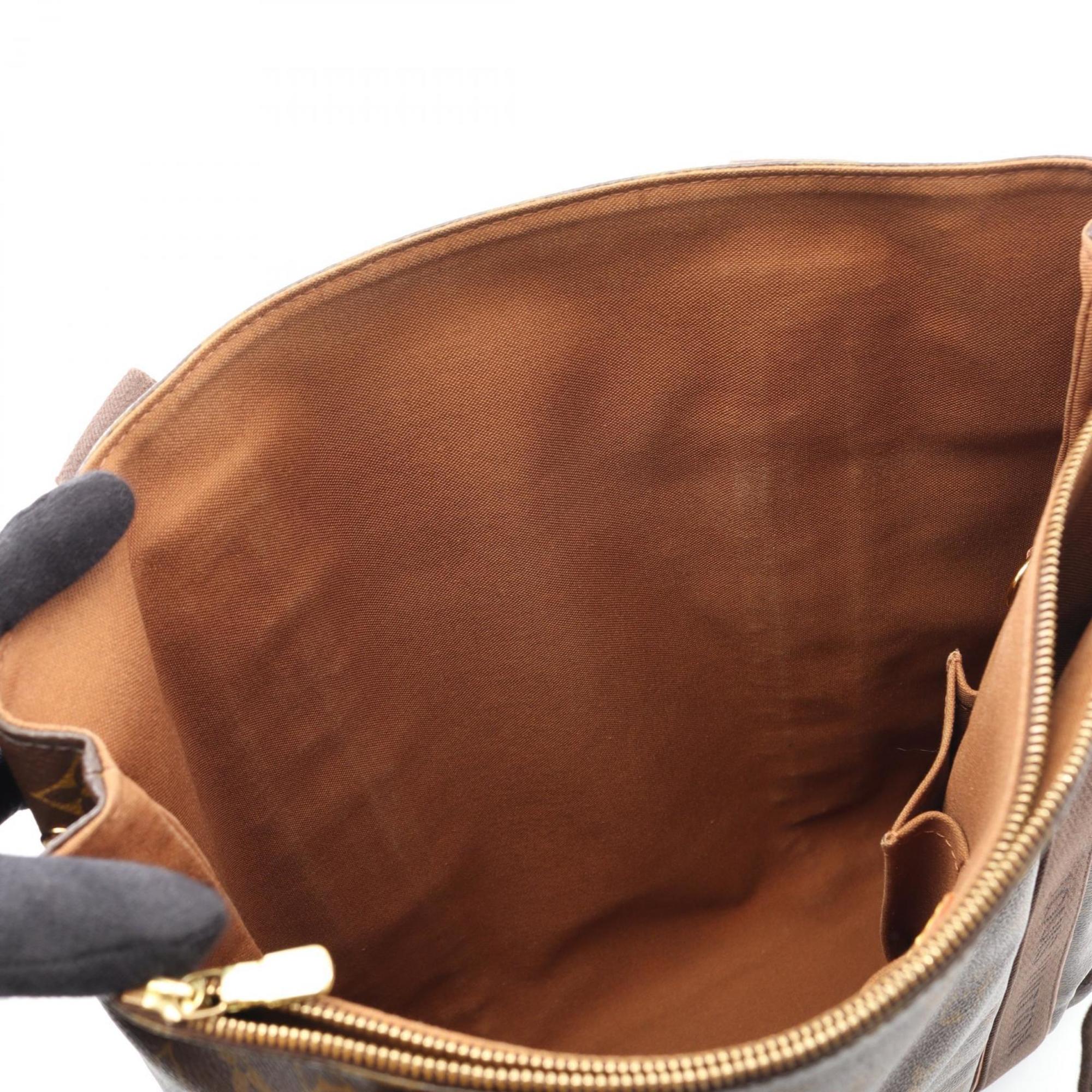 Louis Vuitton Monogram Brown Coated Canvas Leather Tote Bag (Pre-Owned)