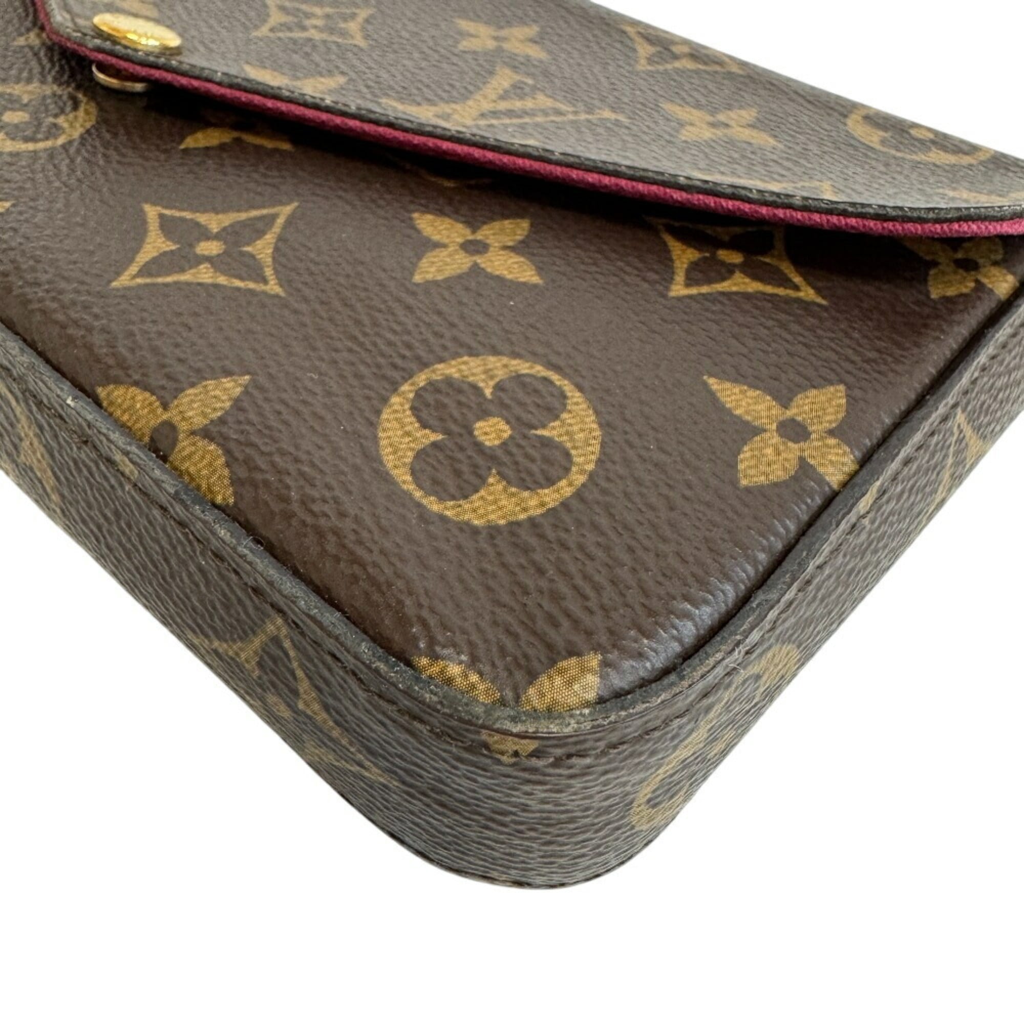 Louis Vuitton Brown Monogram Monogram Leather Pouch Shoulder Bag (Pre-Owned)