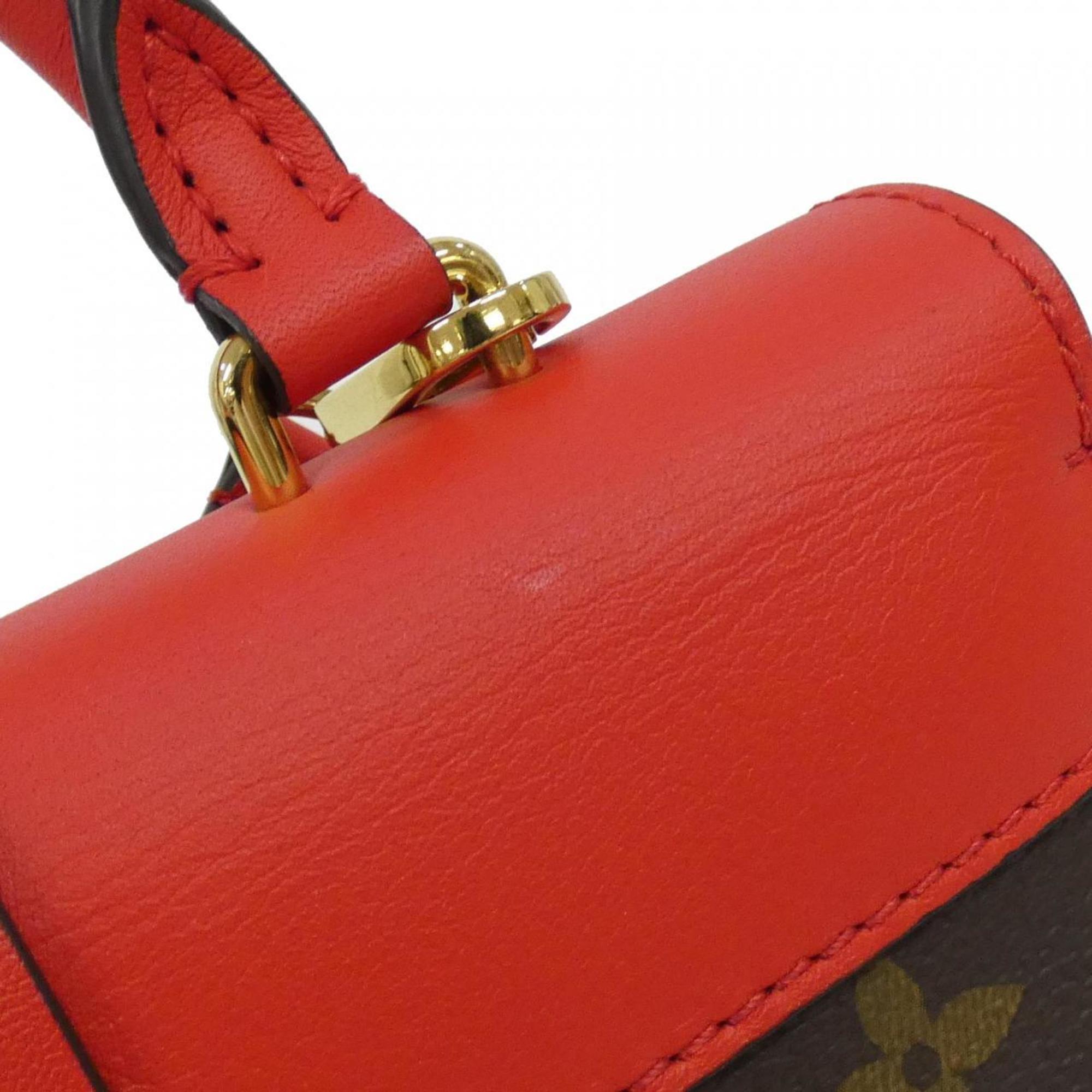 Louis Vuitton Brown Coquelicots Red Color Coated Canvas Leather Handbag (Pre-Owned)
