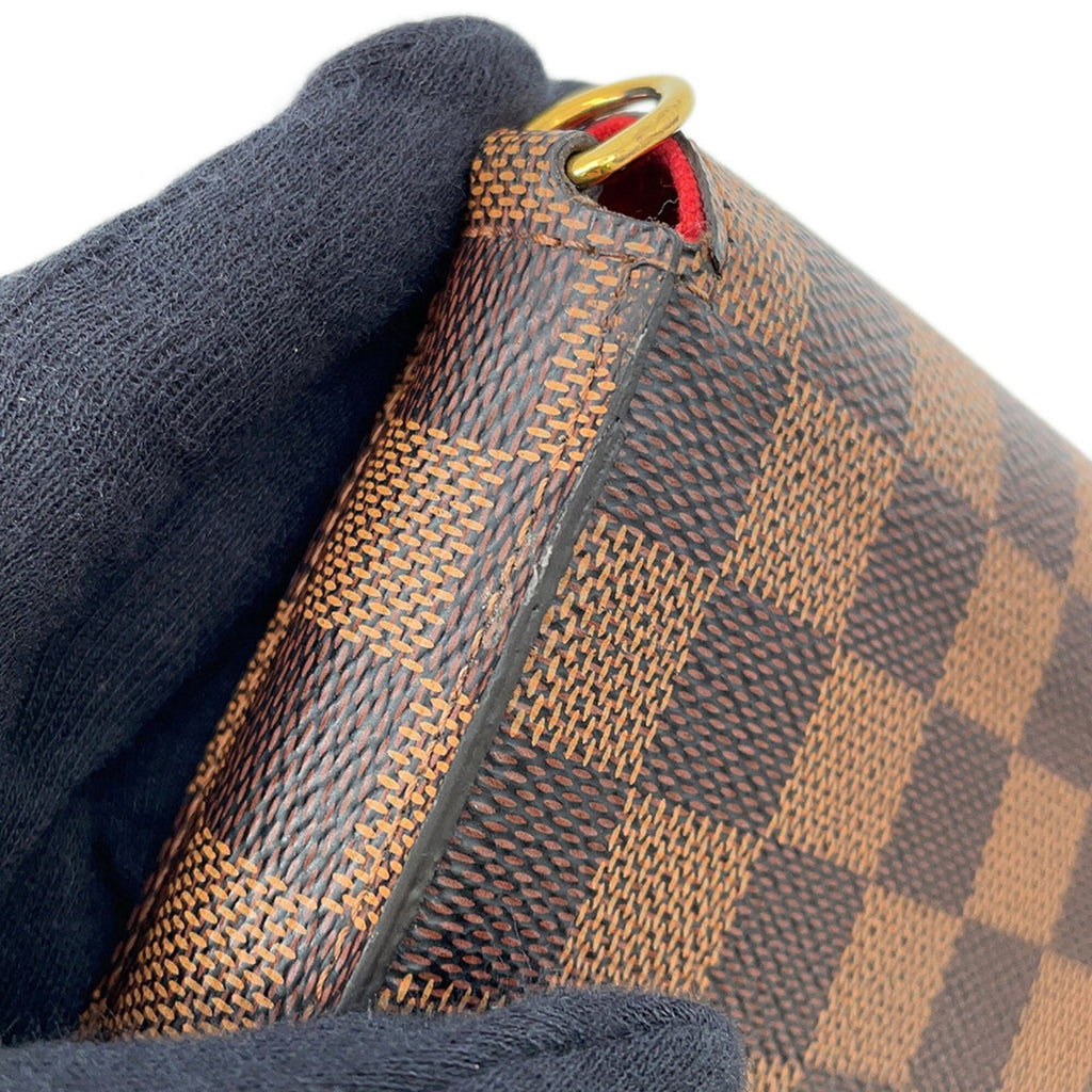 Louis Vuitton Damier Damier Canvas Ebene Red Color Pochette (Pre-Owned)
