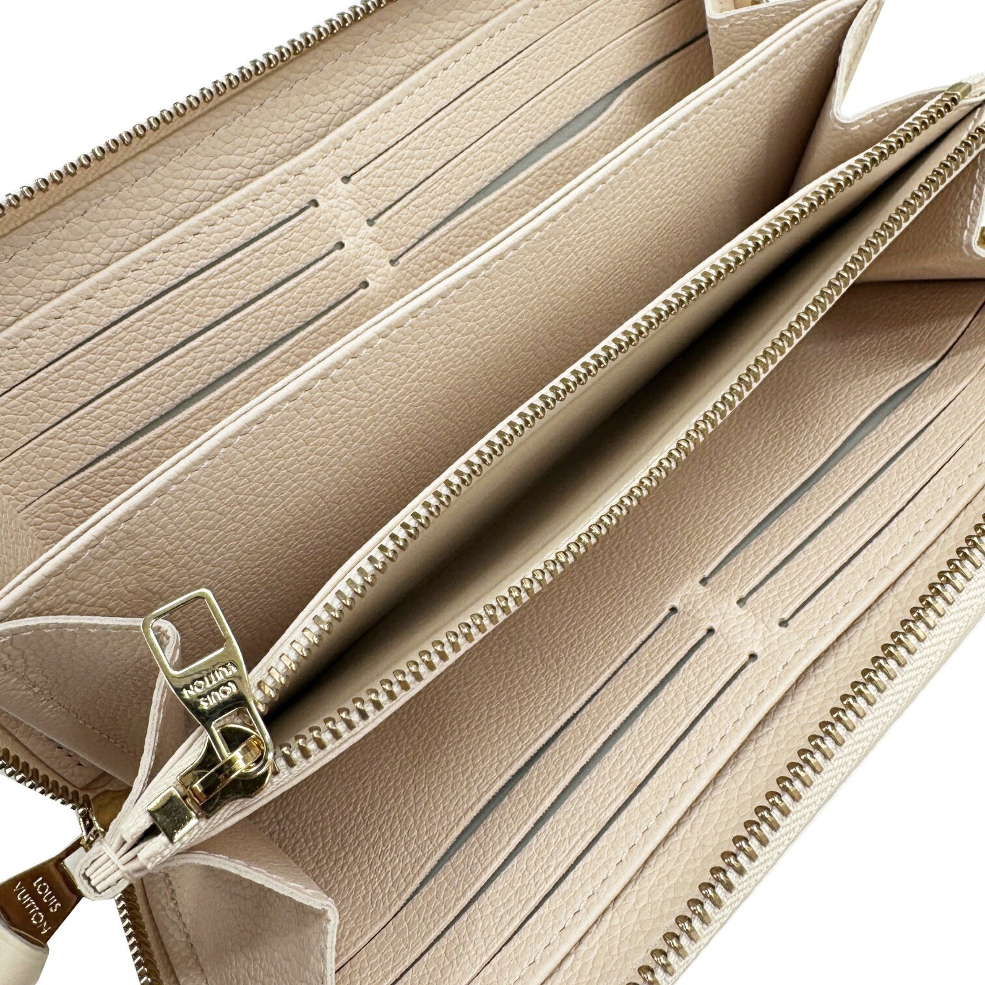 Louis Vuitton Beige Leather Long Wallet (Bi-Fold) (Pre-Owned)