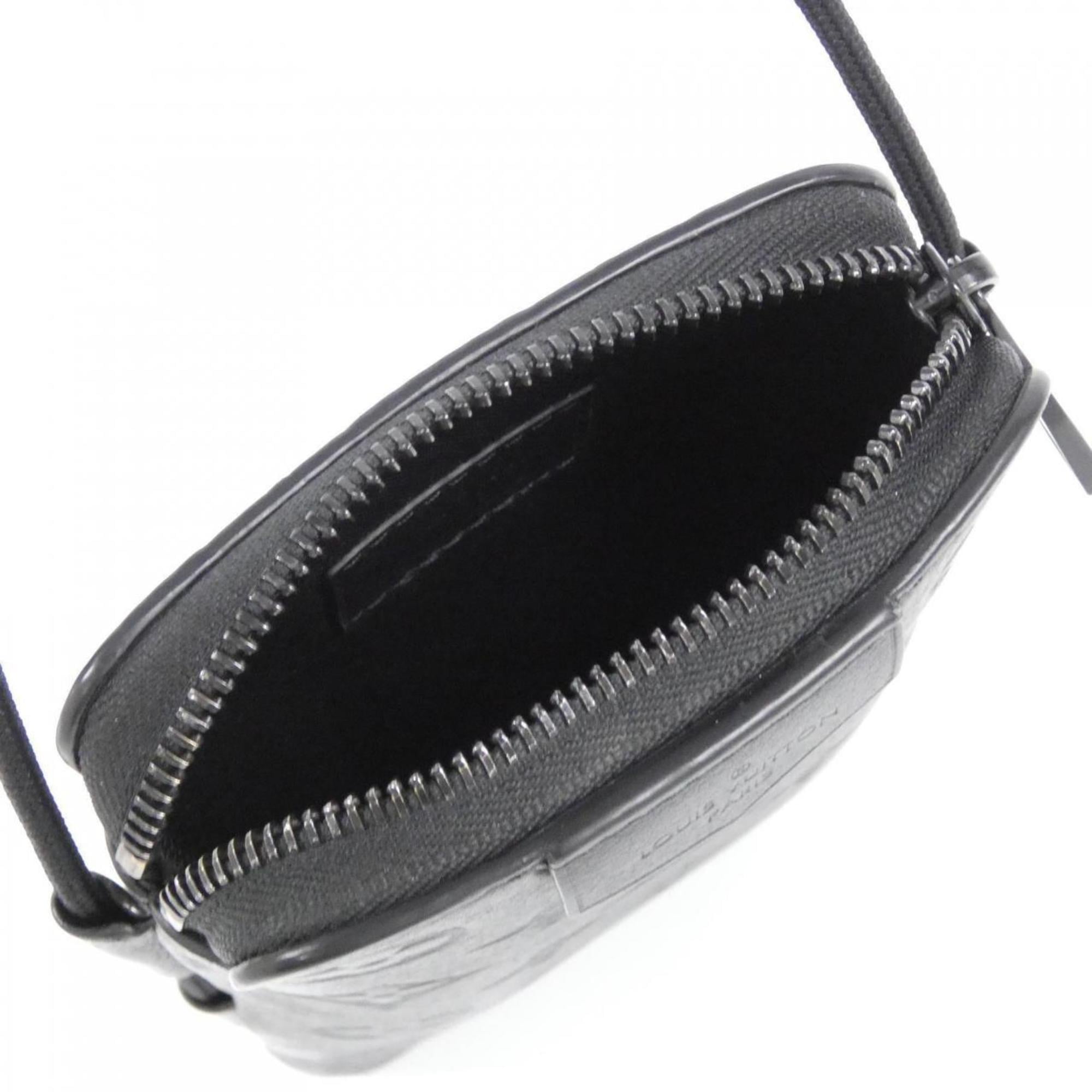 Louis Vuitton Black Leather Pouch Shoulder Bag (Pre-Owned)