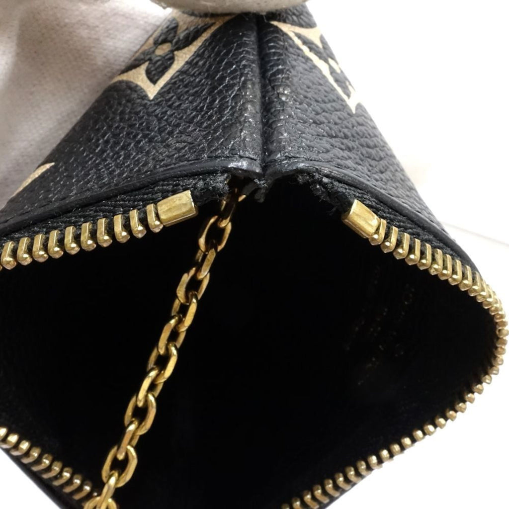 Louis Vuitton Monogram Empreinte Beige Black Leather Coin Purse/Coin Case (Pre-Owned)