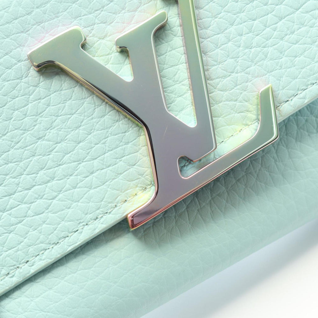 Louis Vuitton Blue Green Leather Wallet (Tri-Fold) (Pre-Owned)