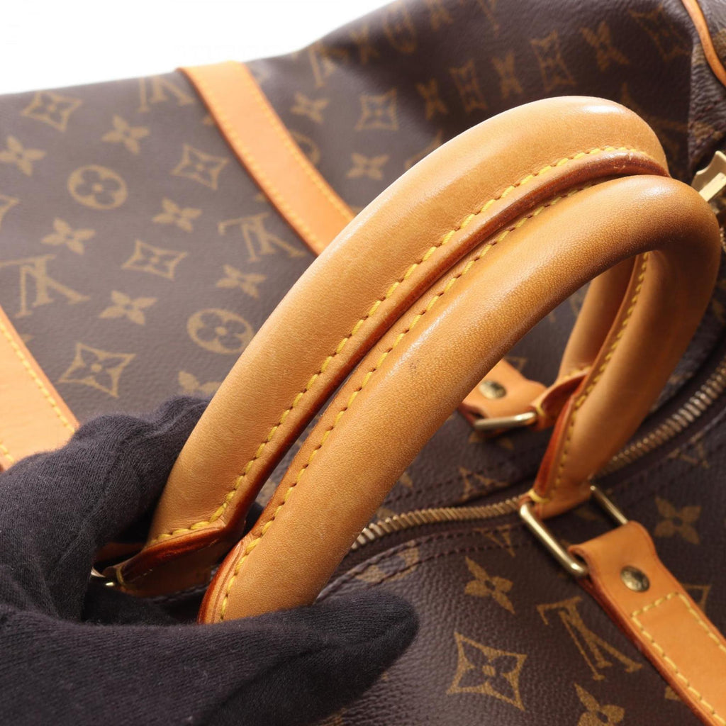 Louis Vuitton Brown Monogram Coated Canvas Leather Boston Bag (Pre-Owned)