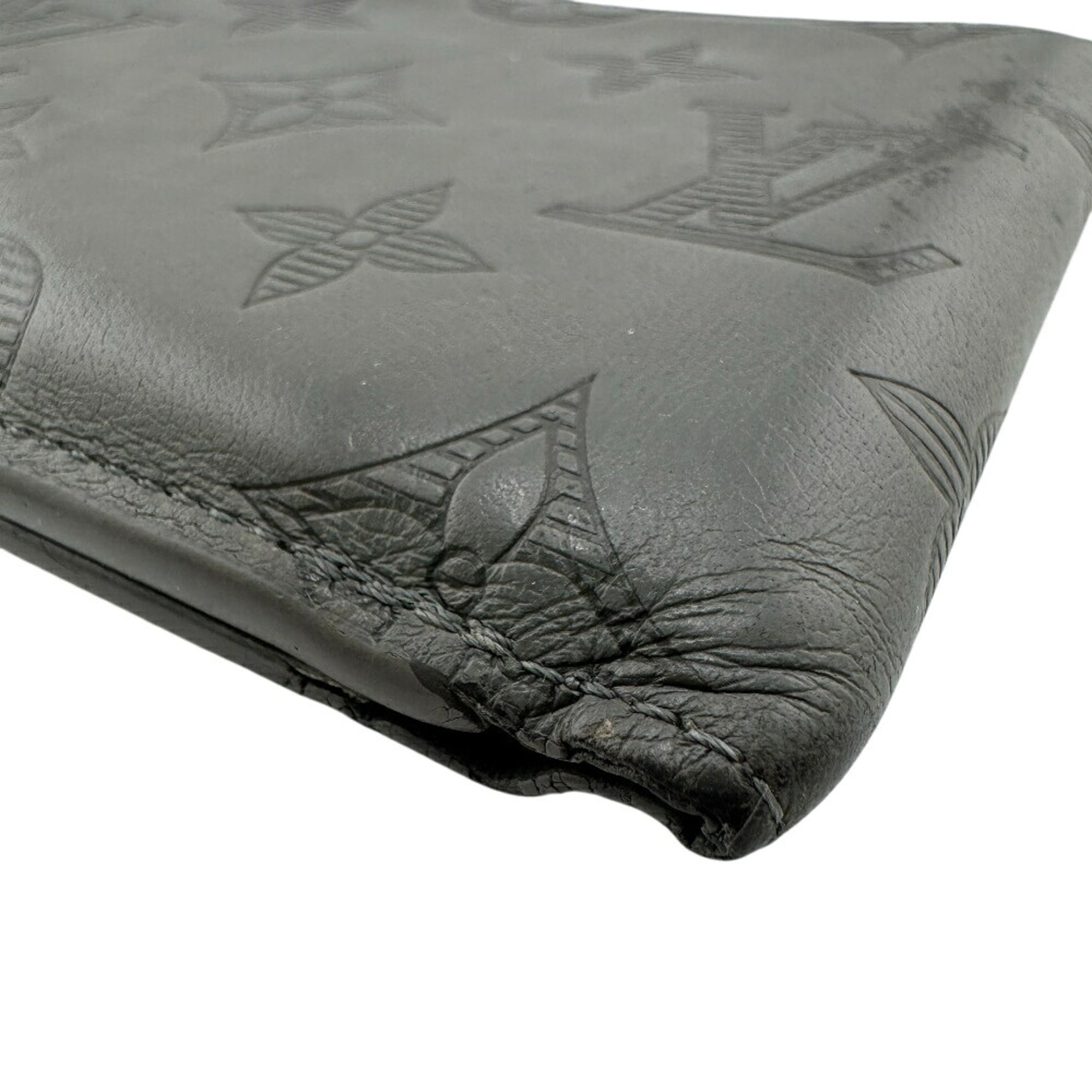 Louis Vuitton Dark Gray Gray Leather Wallet (Bi-Fold) (Pre-Owned)