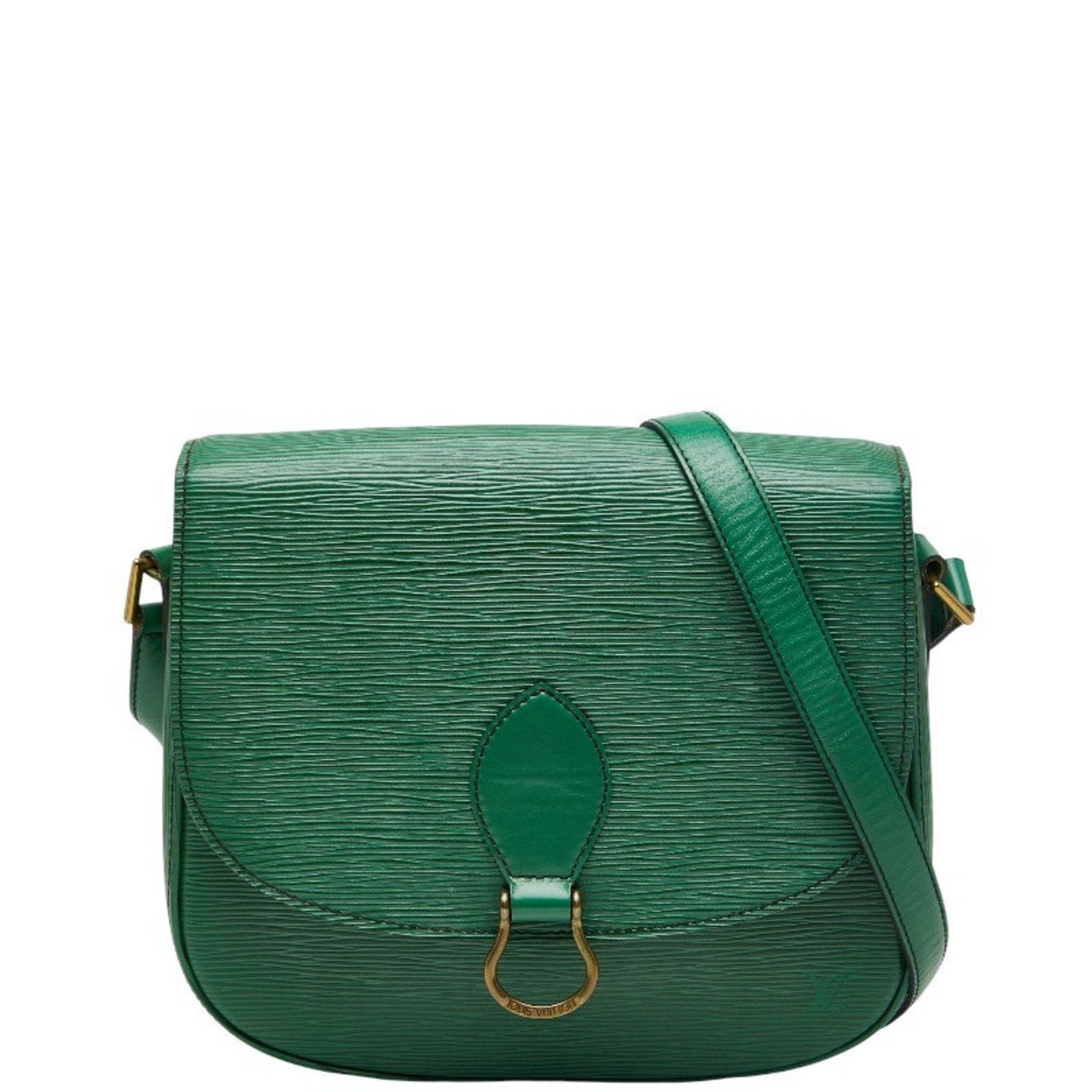 Louis Vuitton Borneo Green Leather Shoulder Bag (Pre-Owned)