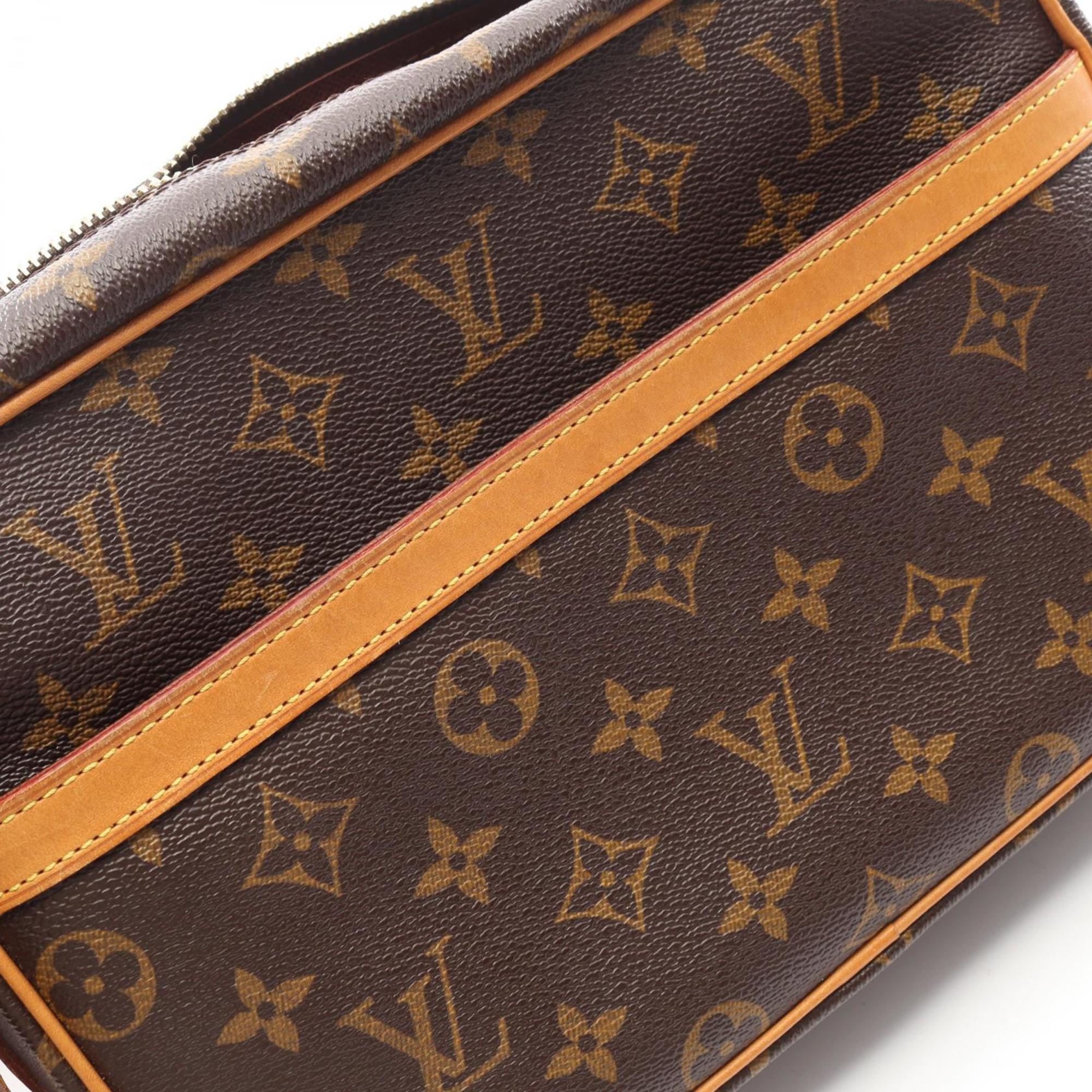 Louis Vuitton Monogram Brown Coated Canvas Leather Shoulder Bag (Pre-Owned)