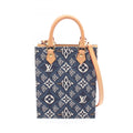 Louis Vuitton Brown Navy White Canvas Leather Monogram Jacquard Handbag (Pre-Owned)