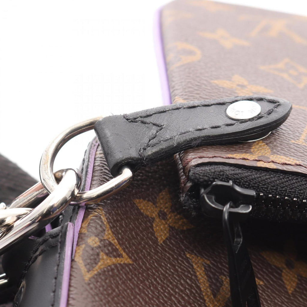 Louis Vuitton Black Brown Monogram Macassar Purple Coated Canvas Shoulder Bag (Pre-Owned)