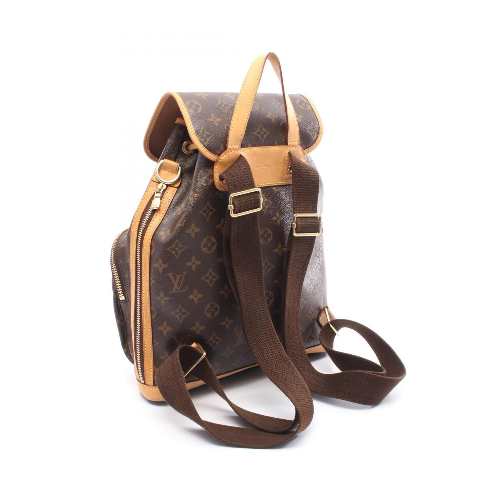 Louis Vuitton Brown Coated Canvas Leather Backpack (Pre-Owned)