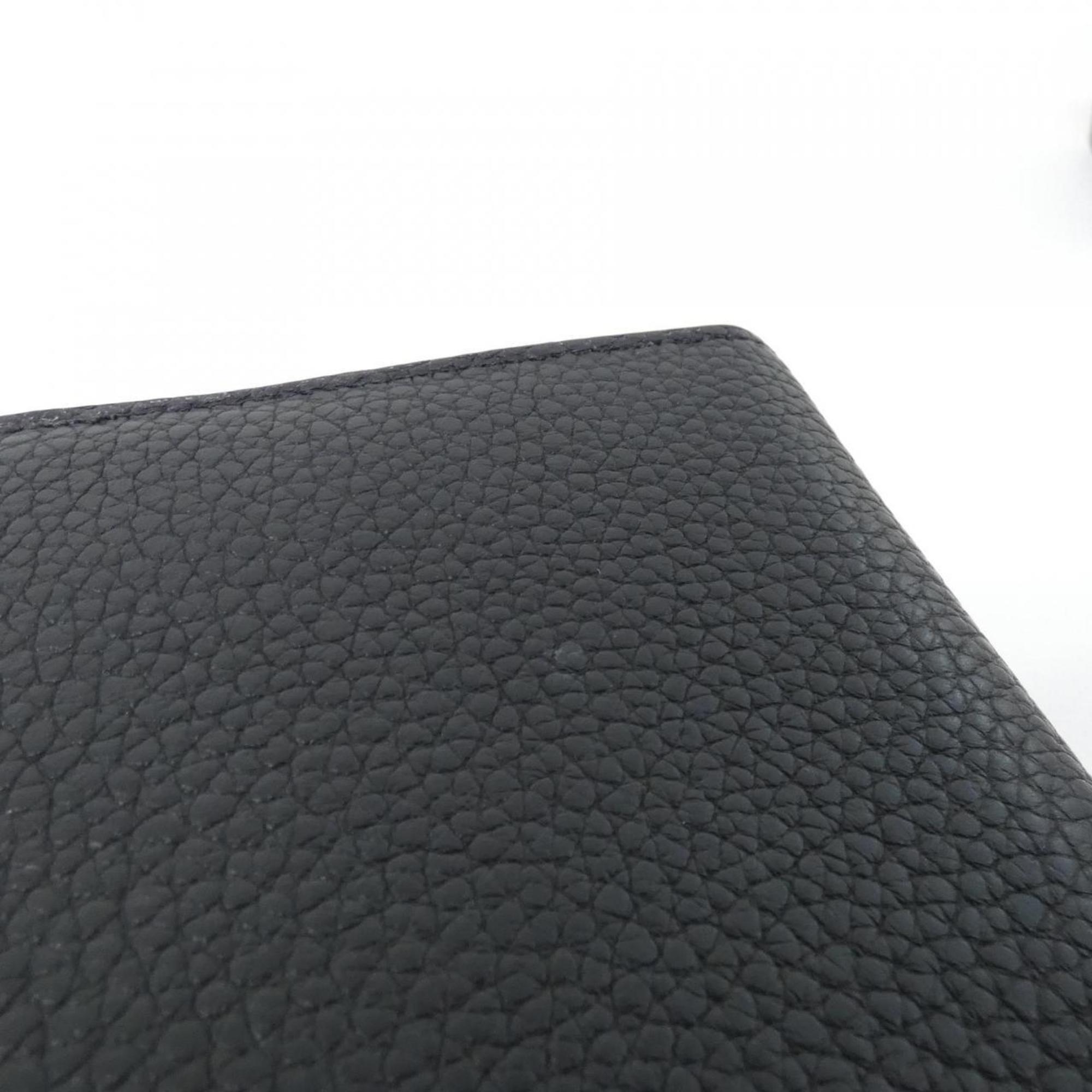 Louis Vuitton Black Leather Long Wallet (Bi-Fold) (Pre-Owned)