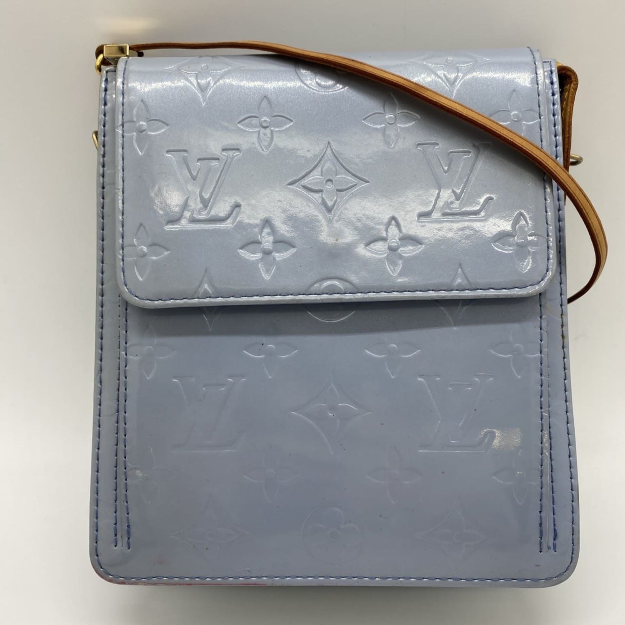 Louis Vuitton Blue Monogram Vernis Pochette Shoulder Bag (Pre-Owned)