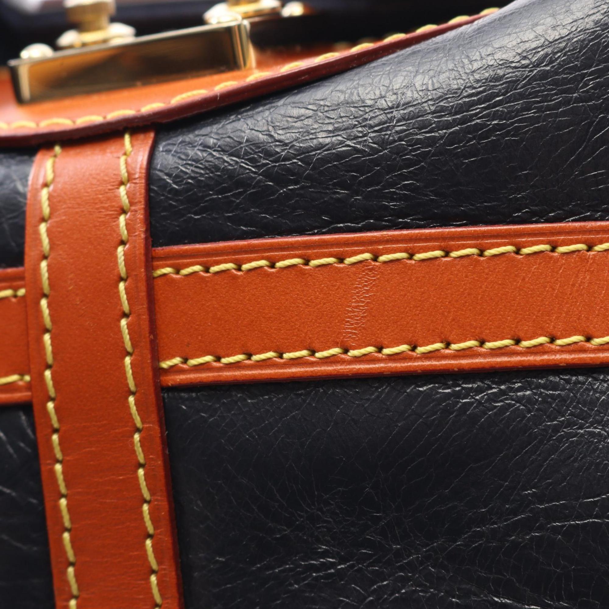 Louis Vuitton Brown Navy Monogram Reverse Handbag (Pre-Owned)