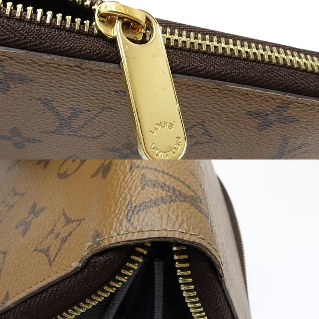 Louis Vuitton Monogram Reverse Brown Leather Long Wallet (Bi-Fold) (Pre-Owned)