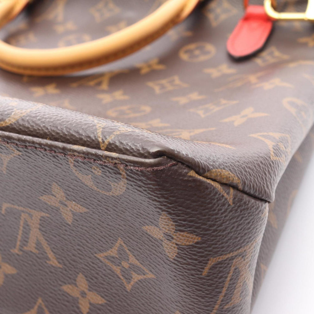 Louis Vuitton Brown Red Color Coated Canvas Leather Handbag (Pre-Owned)