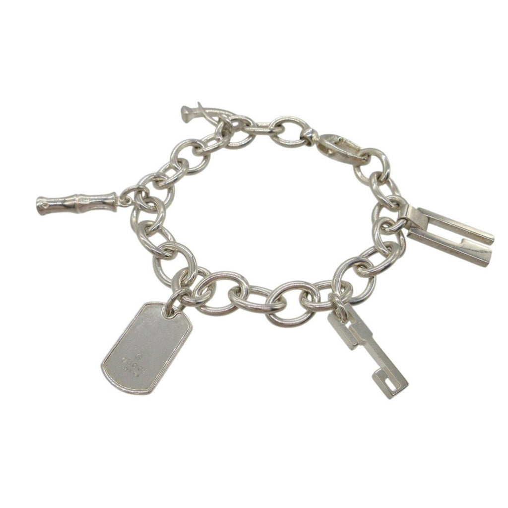 Bracelet Sterling Silver Bamboo G Dog Tag Icon