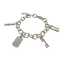Bracelet Sterling Silver Bamboo G Dog Tag Icon