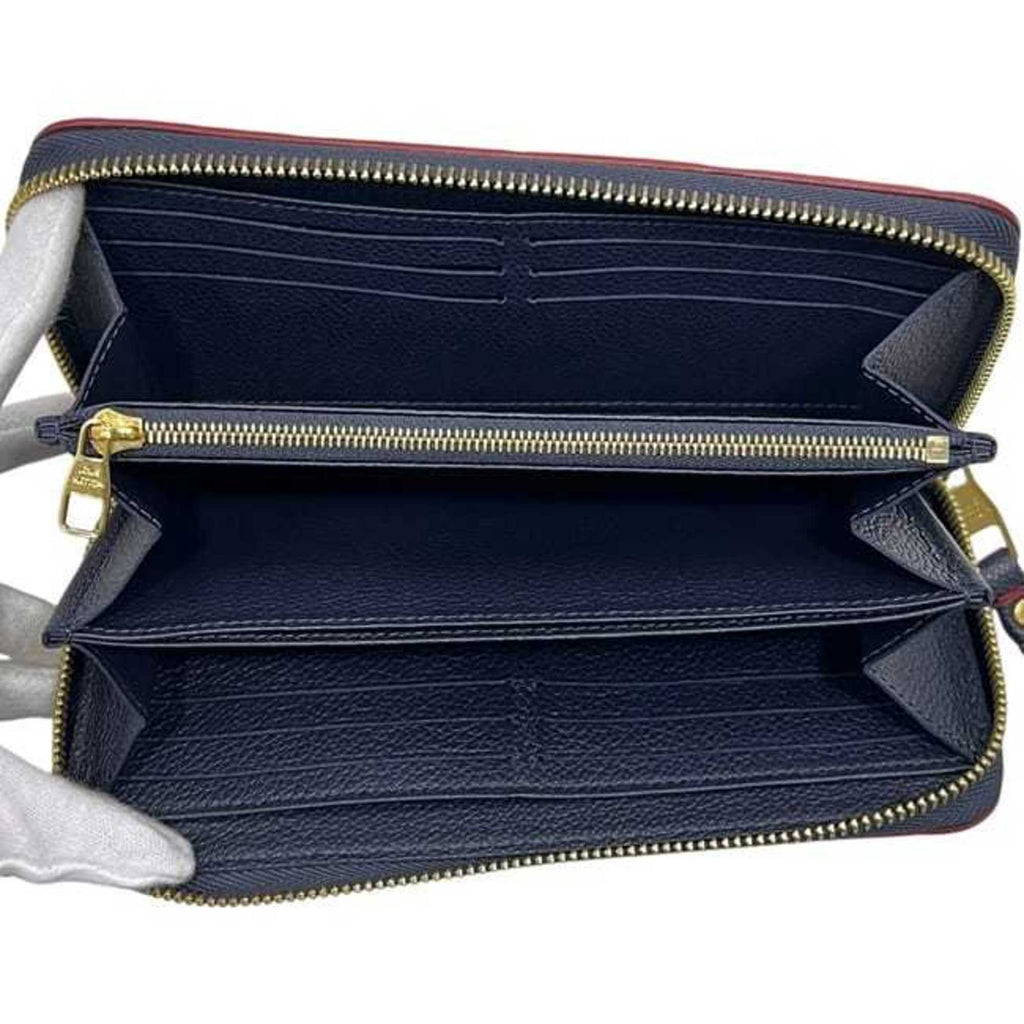 Louis Vuitton Monogram Empreinte Marine Rouge Navy Leather Long Wallet (Bi-Fold) (Pre-Owned)