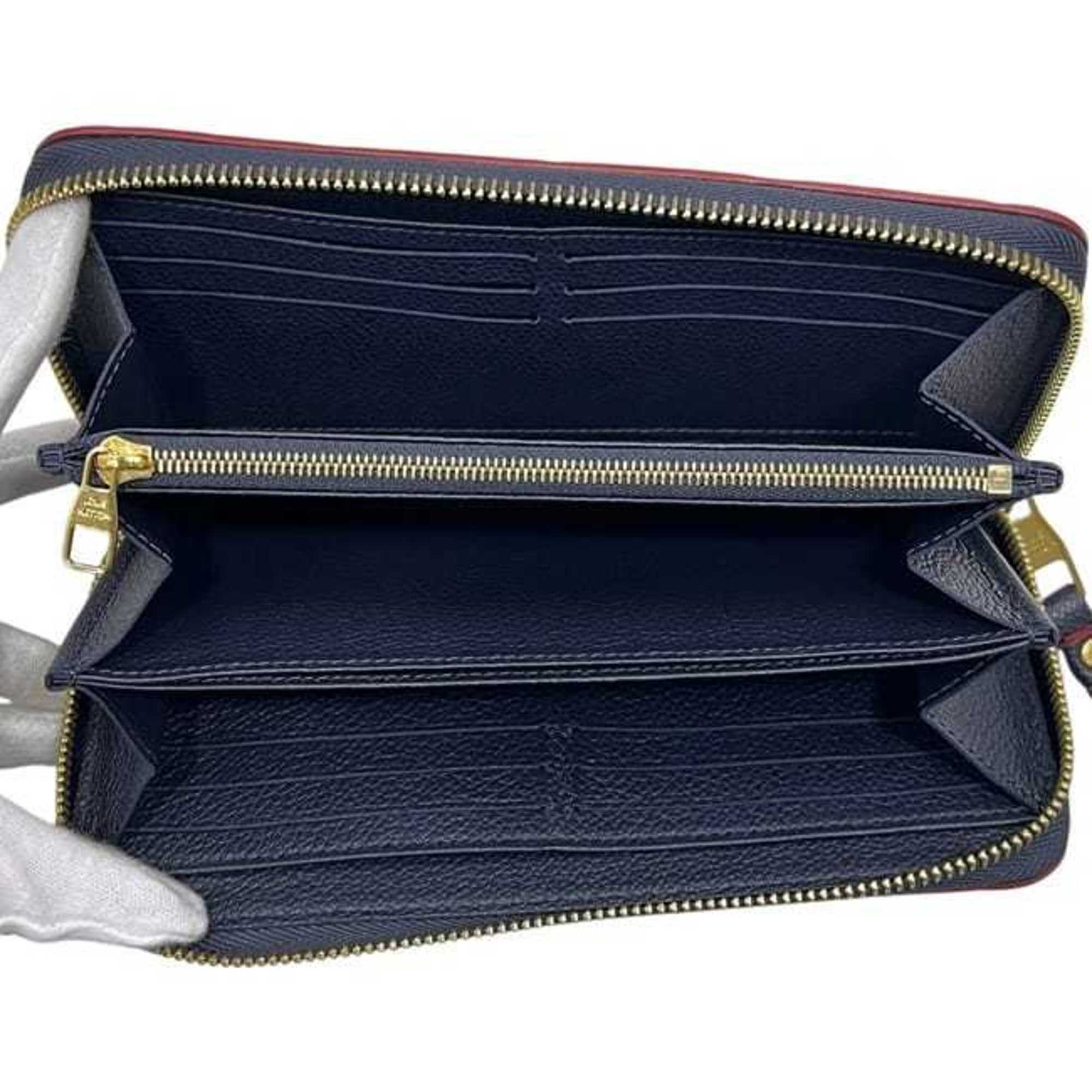 Louis Vuitton Monogram Empreinte Marine Rouge Navy Leather Long Wallet (Bi-Fold) (Pre-Owned)